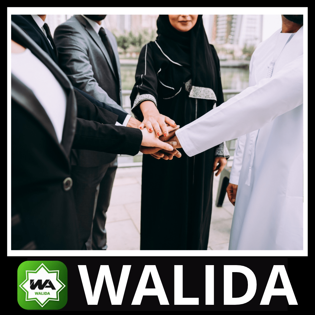 Manos unidas representando la comunidad musulmana de WALIDA