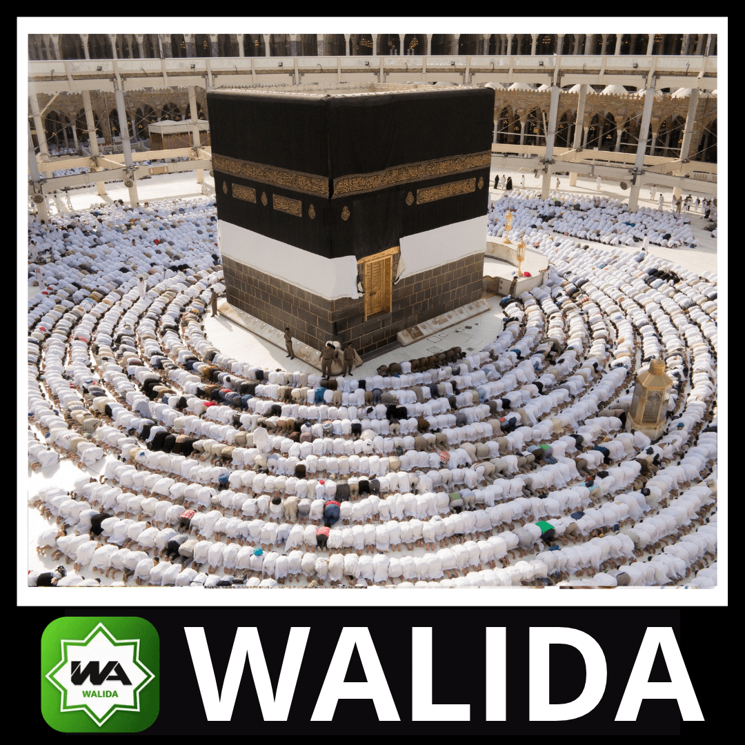 Kaaba en La Meca y comunidad musulmana de WALIDA