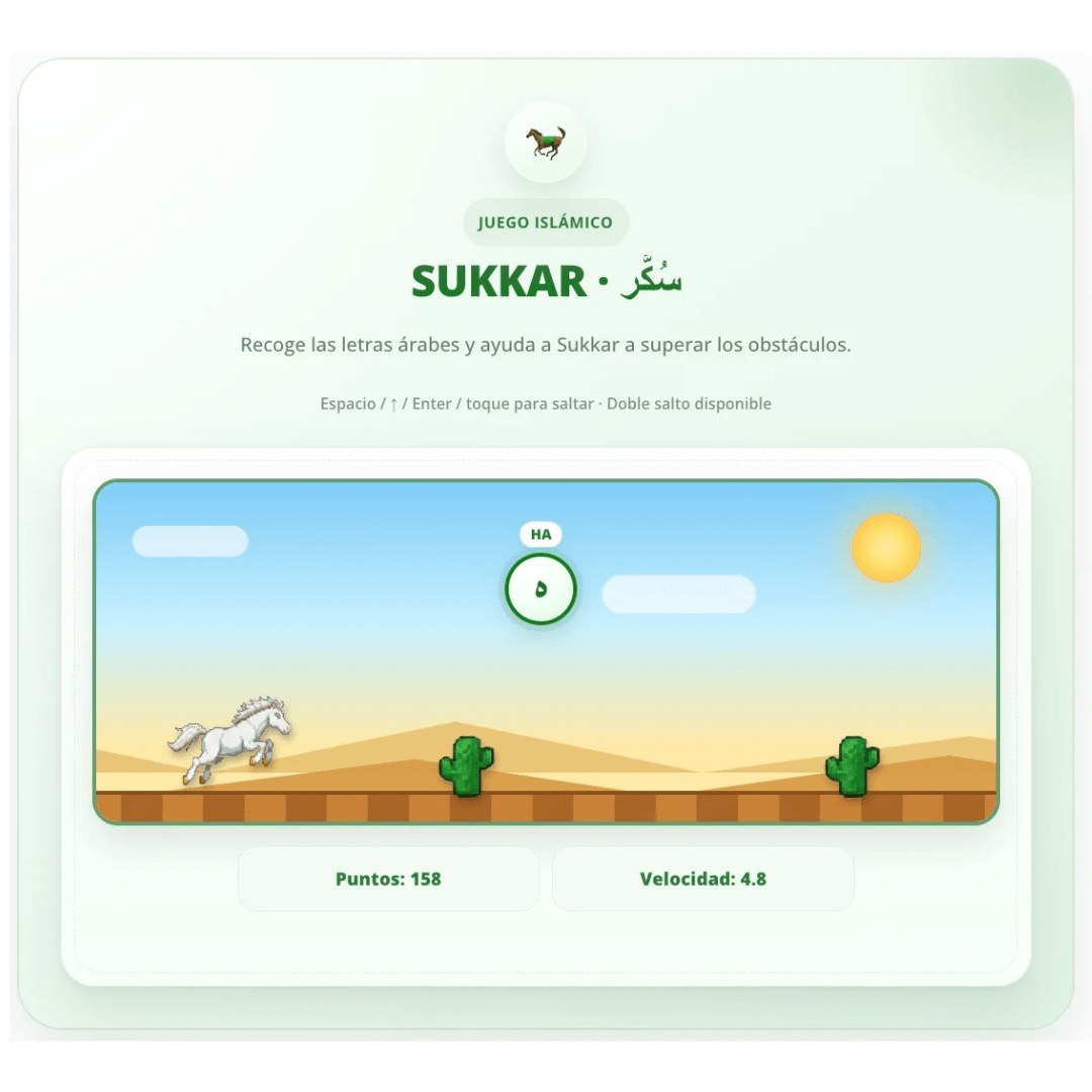 Sukkar – Esquiva los Obstáculos Sukkar, juego de habilidad para esquivar obstáculos en WALIDA
